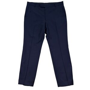 Dunhill Mens 38x32 Dress Pants Navy Blue Wool Made in Italy Luxury Slacks Cuffed